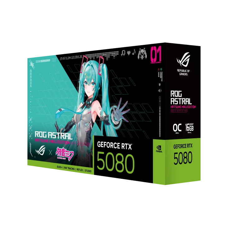 华硕初音未来联名X870E主板 1200W电源5080显卡龙王4水冷全套配件
