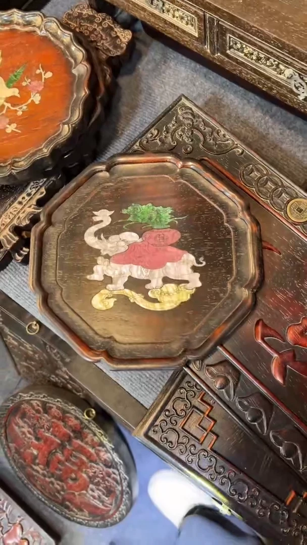 非洲紫檀（红花梨）赏盘25CM