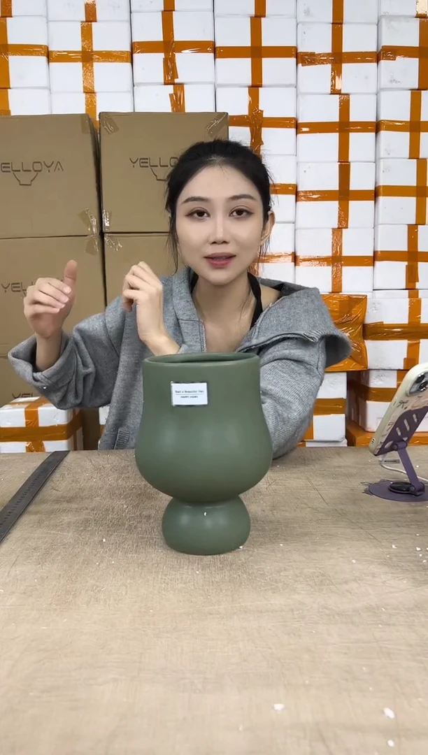 宝莲灯花瓶绿色14x21