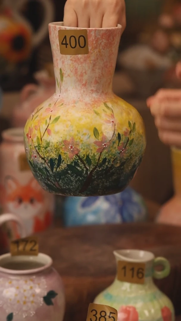 陶瓷400景德镇设计师手作花器摆件侘寂风