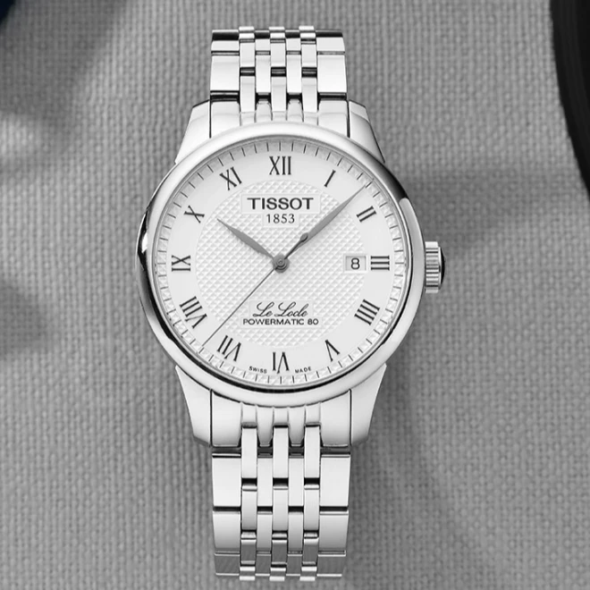 99新 Tissot/天梭 力洛克白盘钢带/机械40MM/公价5500