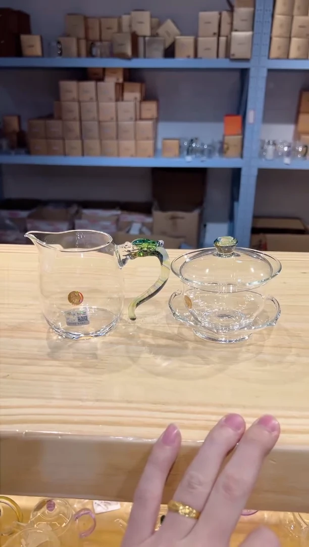 禾器-沁莲盖碗-迷翠+隆宇茶海-迷翠++