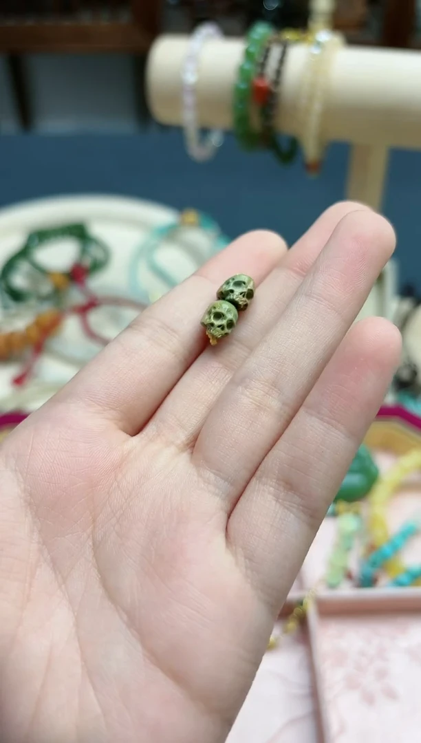 【闪购商品】绿松石配饰未镶嵌松石阿呆配饰一对*1 GW