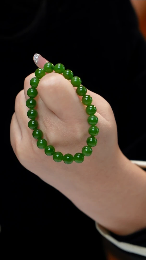 未镶嵌手链和田玉（碧玉）碧玉手链7-8mm 多样性翻译器