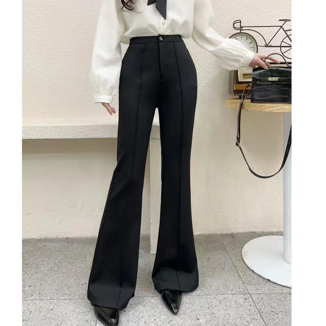 微喇裤女春秋2025新款气质显瘦喇叭西裤休闲裤子A229