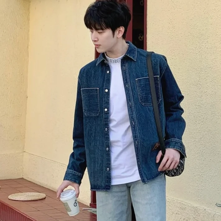 未使用 DIOR/迪奥 Dior迪奥男士1947深蓝色休闲牛仔外套128973