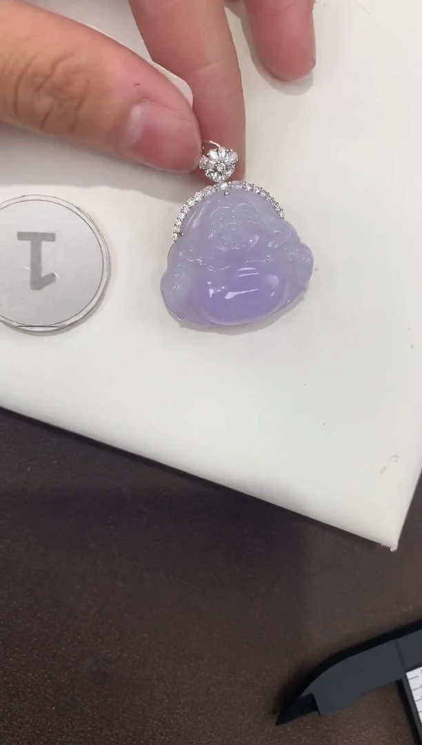 颈饰18K金镶嵌翡翠天然缅甸A货翡翠