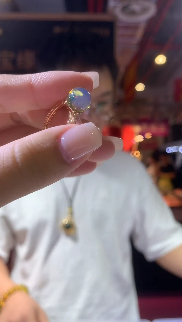 银S925镶嵌琥珀戒指（多米矿工严选）