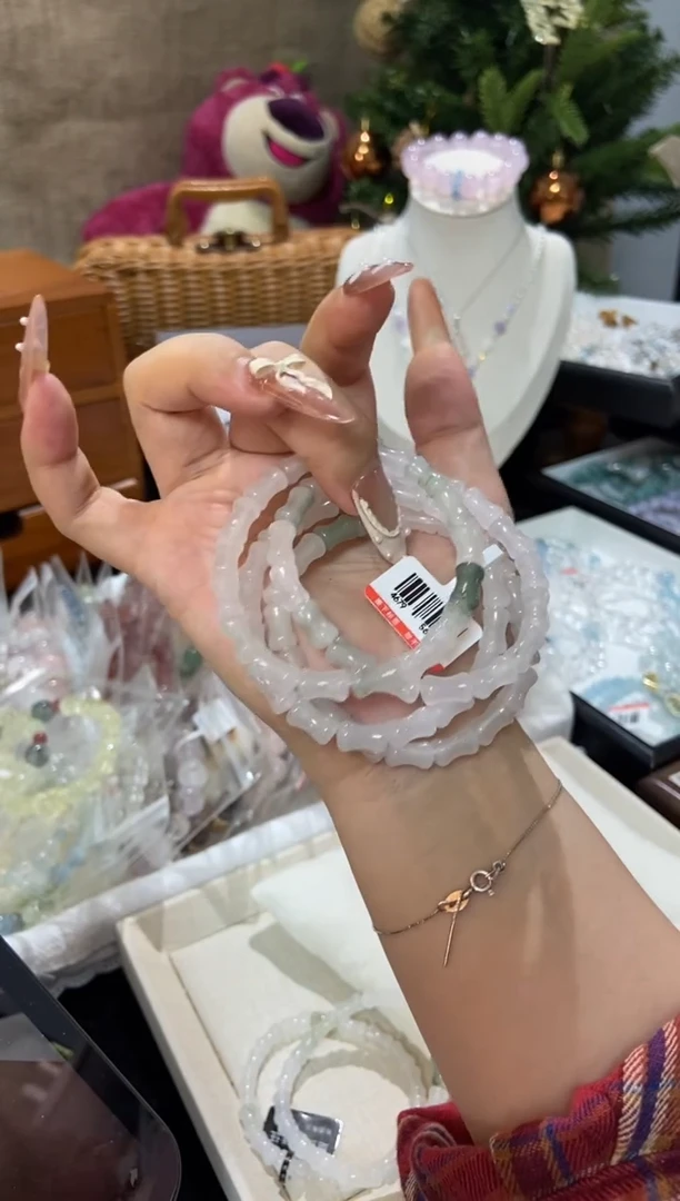 水晶手串未镶嵌孤品捡漏均匀瑕疵介意勿拍