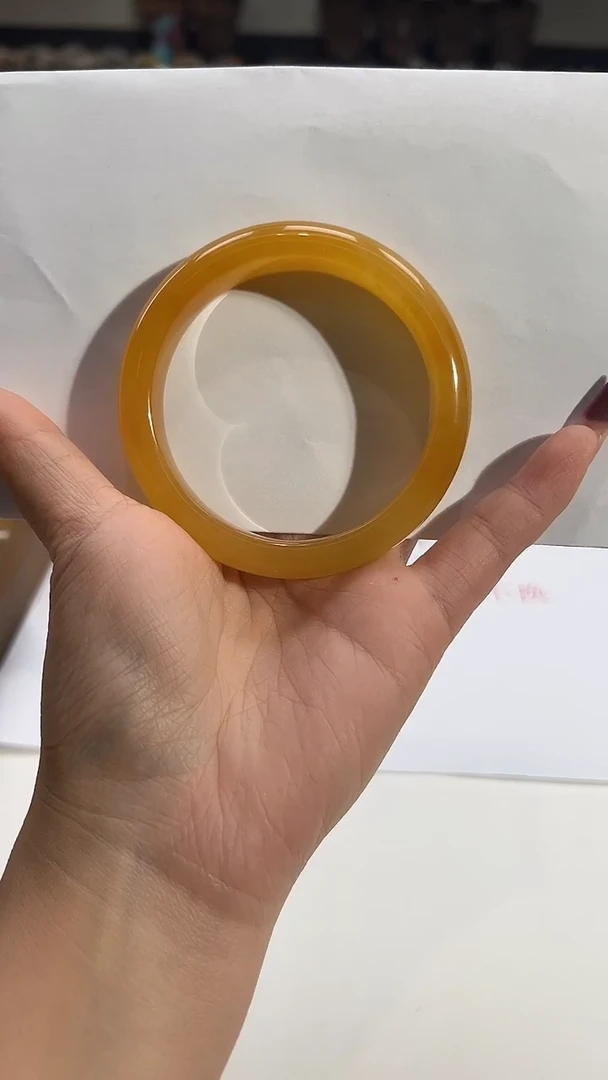 未镶嵌石英质玉（黄龙玉）手镯清**柳60圈口09