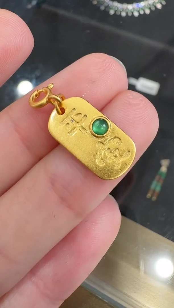 翡翠银S925镶嵌吊坠(不含链)银镶