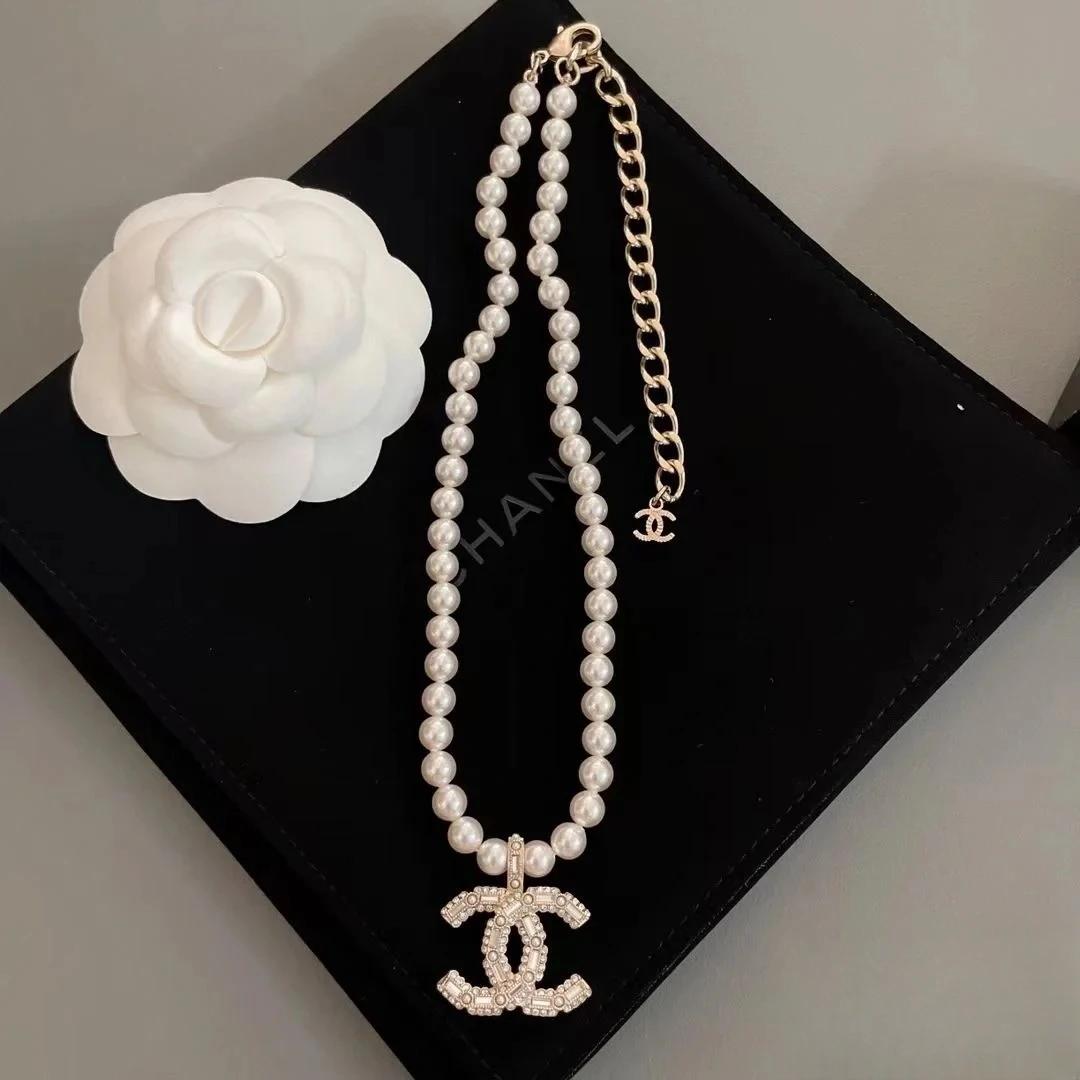 全新未使用 Chanel/香奈儿 珍珠方钻双C项链/大双/香选