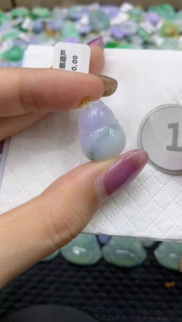 颈饰18K金镶嵌翡翠天然缅甸翡翠A货