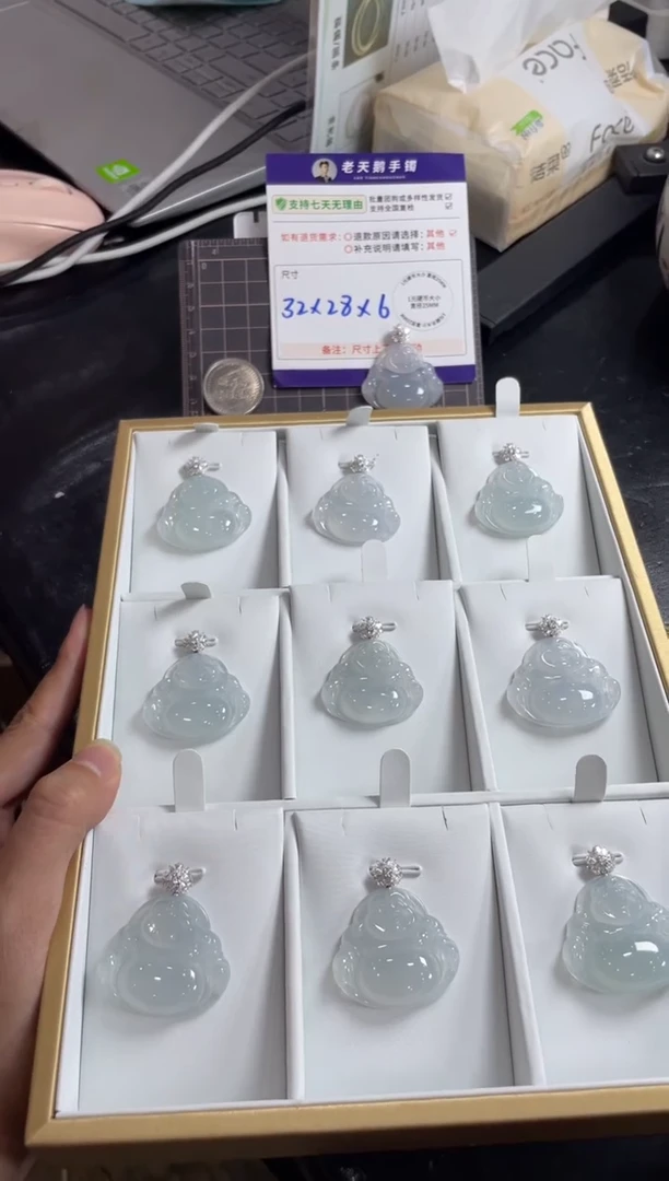 颈饰18K金镶嵌翡翠高货冰佛公配绳13/多样性发其一CP