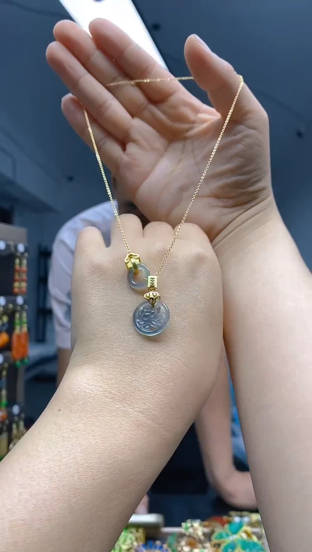 【闪购商品】翡翠耳饰合金37翡翠锁骨链