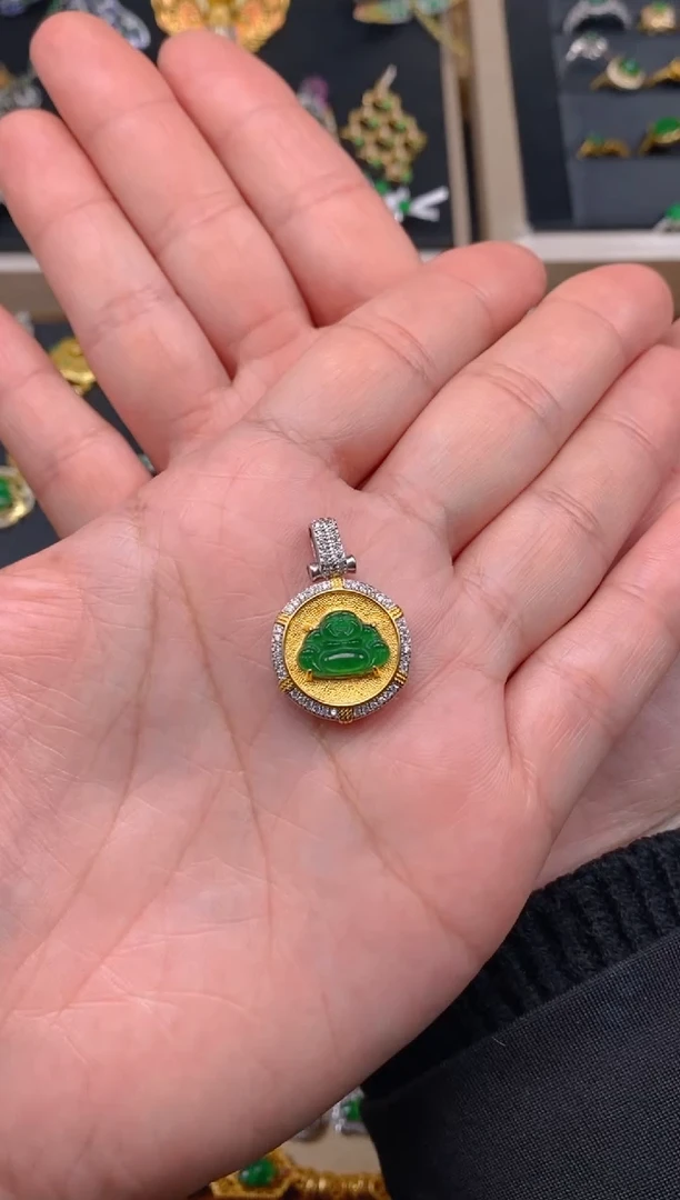 【闪购商品】翡翠颈饰银S925镶嵌佛公