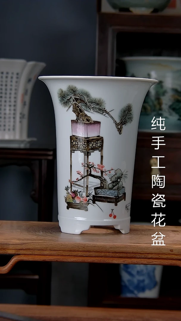 景德镇手工陶瓷花盆