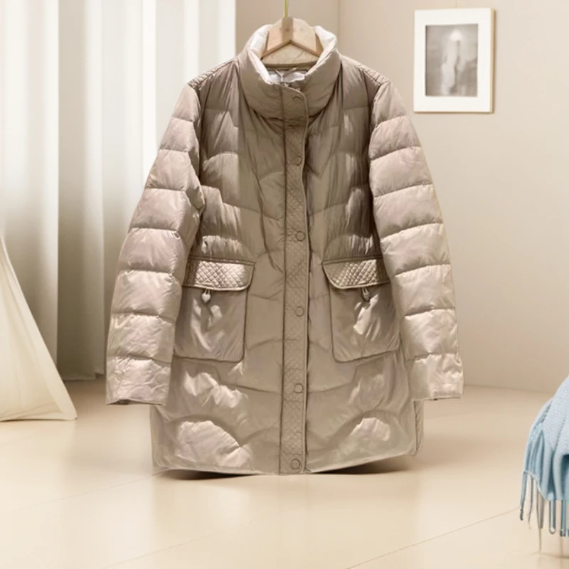 【W0076立领羽绒服3色】时尚百搭秋冬保暖洋气好看女款羽绒服外套