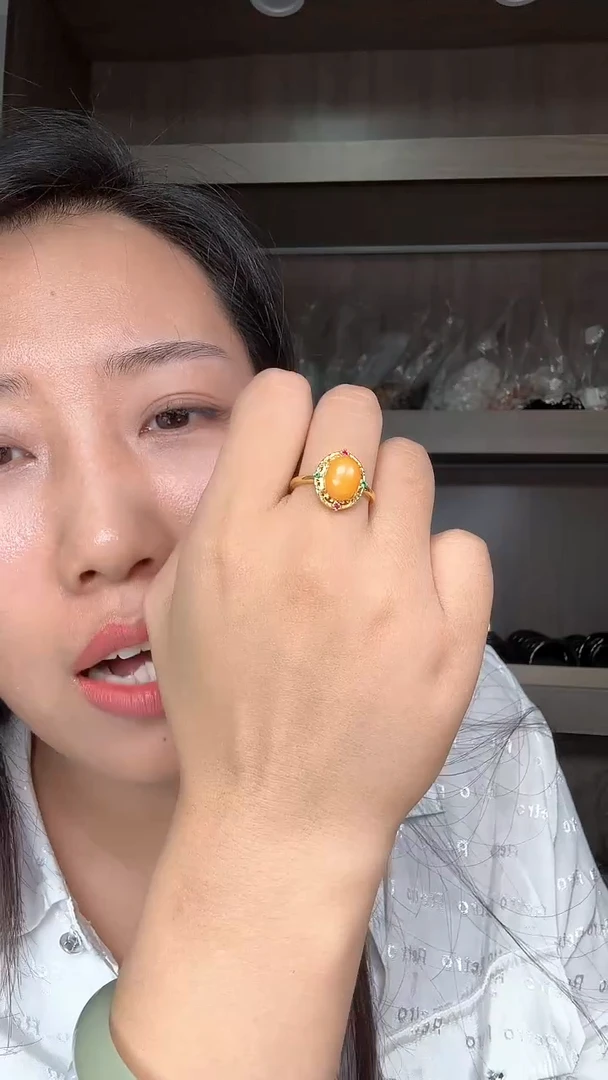 合金蜜蜡戒指蜜蜡