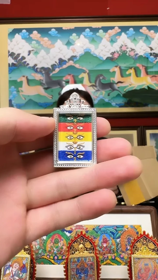 吊坠五路-热贡纯手绘周毛