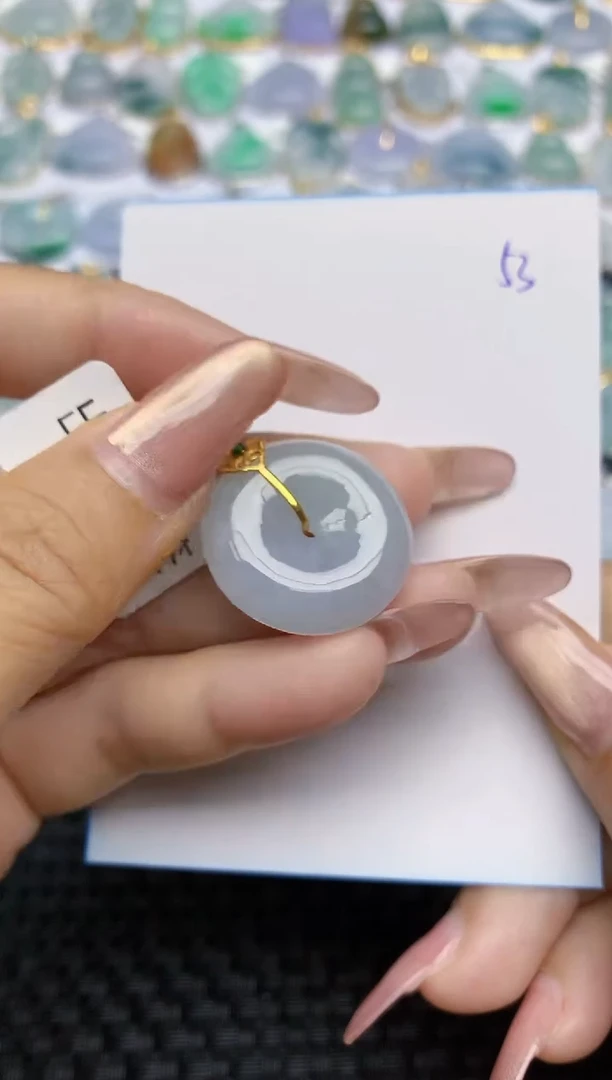 【闪购商品】翡翠颈饰18K金镶嵌天然A货翡翠 53