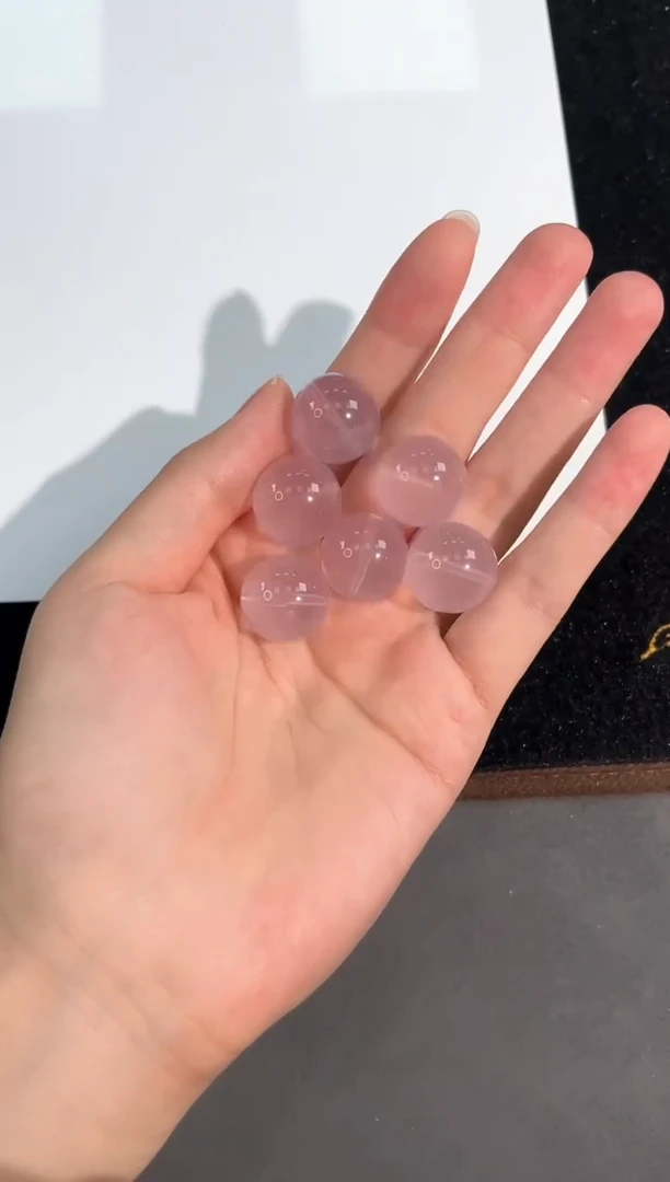 水晶手链未镶嵌20号粉晶单颗配件17mm