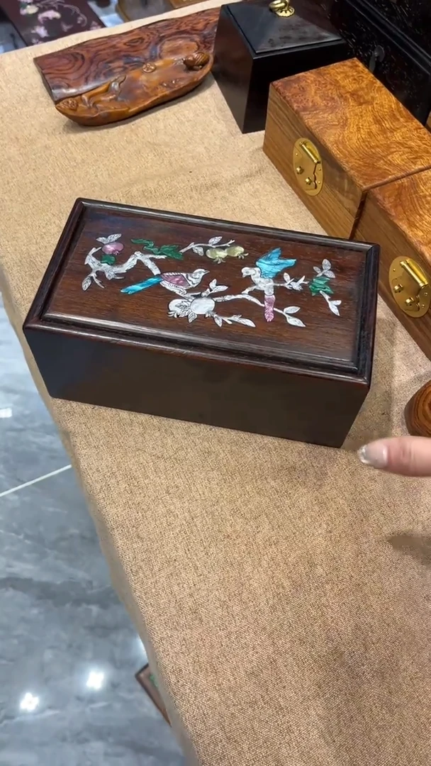 木鸟踏花枝大抽拉盒