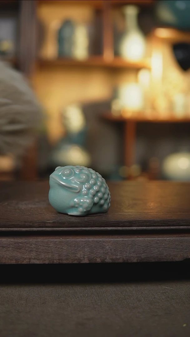 【闪购商品】杯仿古翡翠绿母金蟾茶宠