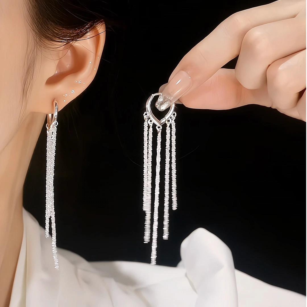 铜合金耳饰 波光粼粼冷淡风夸张气质设计感耳挂个性轻奢小众耳饰i