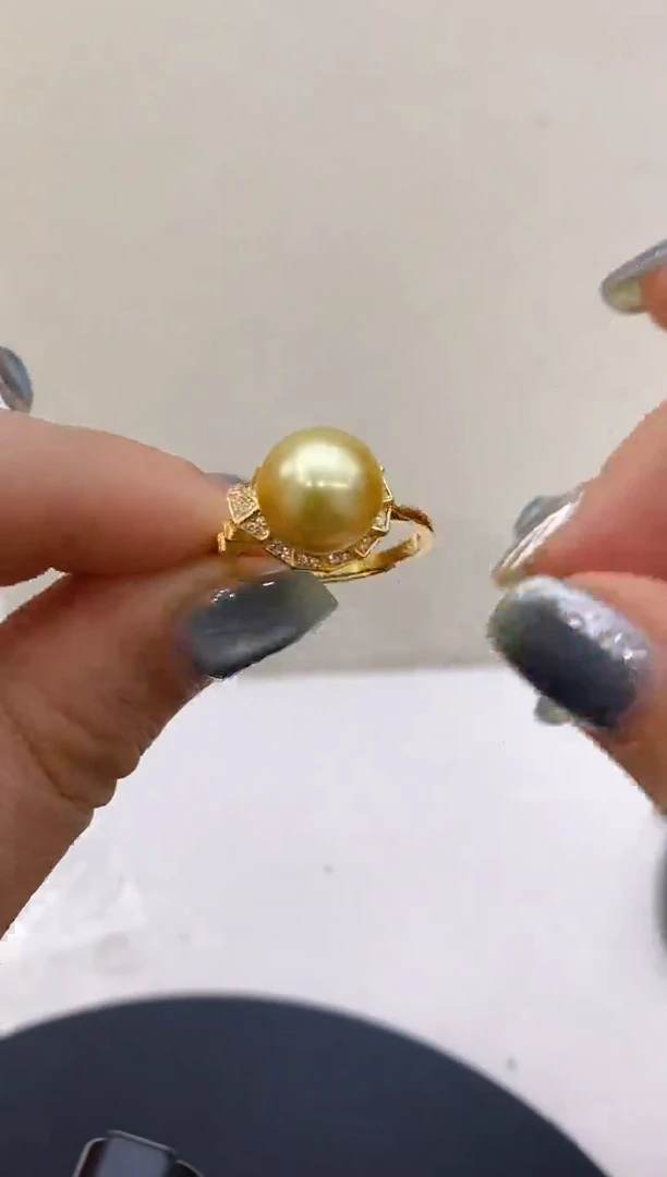 银S925镶嵌海水珍珠戒指36