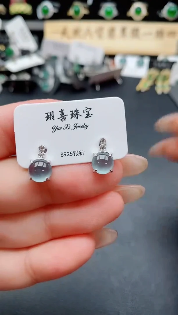 银S925镶嵌戒指翡翠1