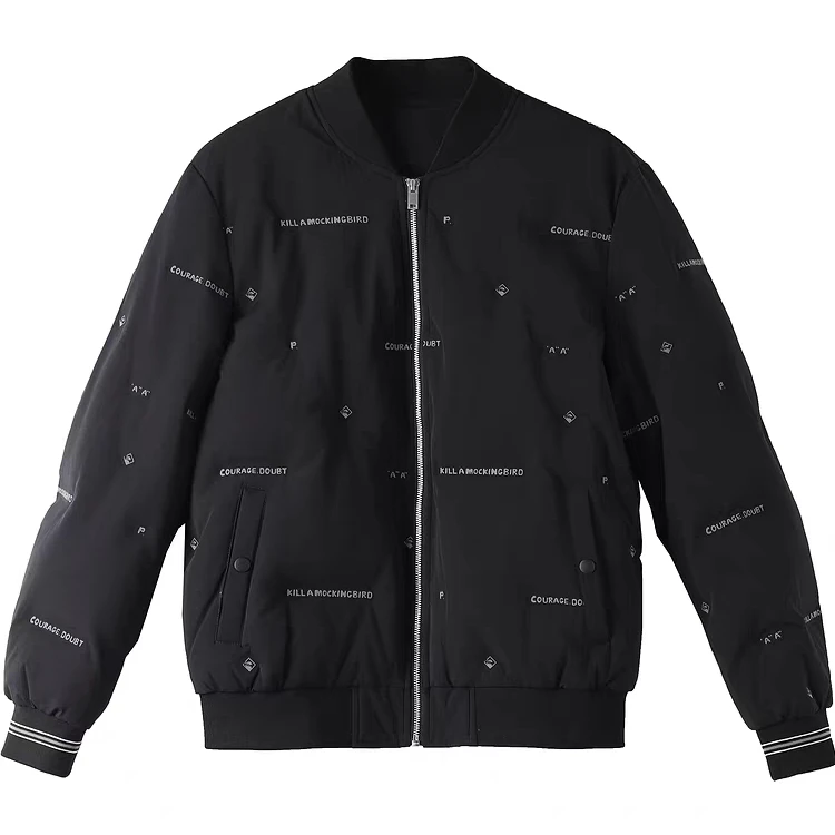 太平系列鸟家剪标男装秋冬新款时尚压印棒球领短款羽绒服4318