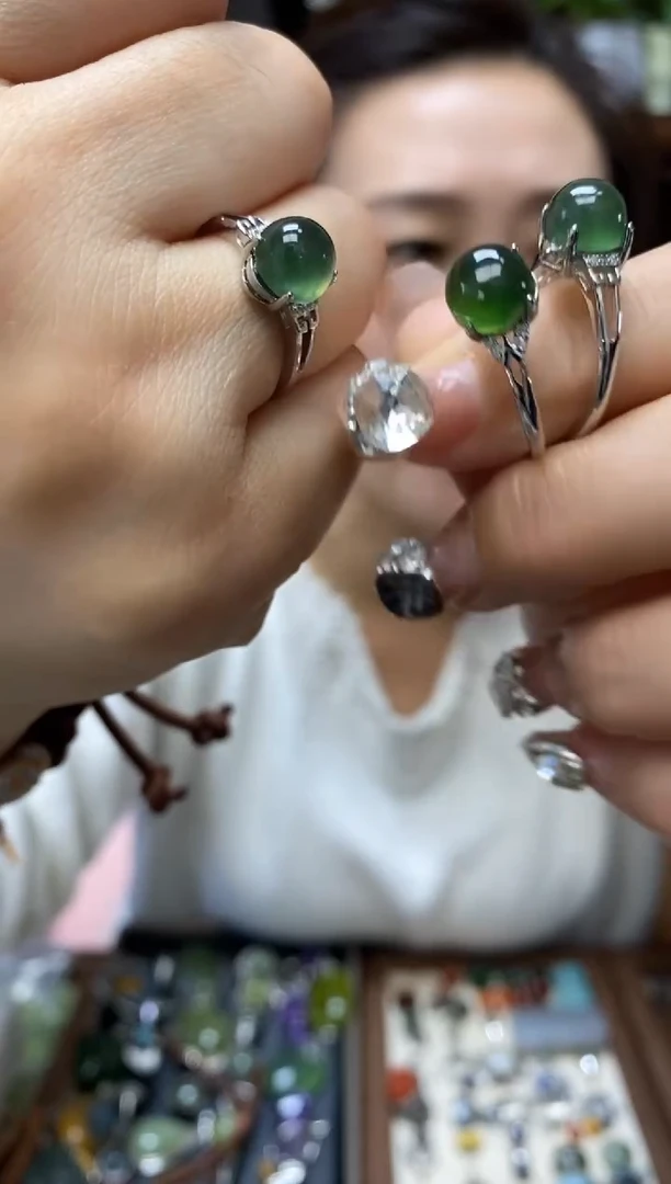 未镶嵌岫玉戒指多样性发货其中发一