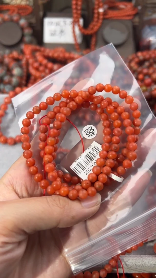 南红玛瑙手串未镶嵌5+
