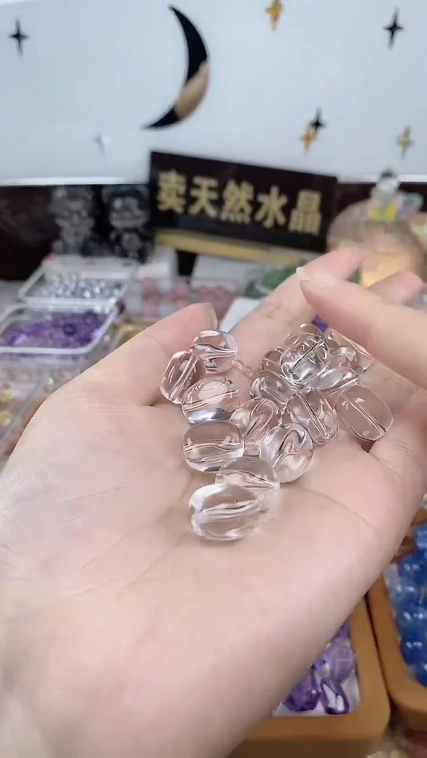 未镶嵌珠宝半成品水晶y*m白水晶糖豆10mm一颗装