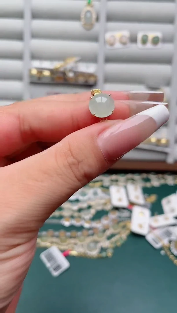 吊坠(不含链)银S925镶嵌翡翠.