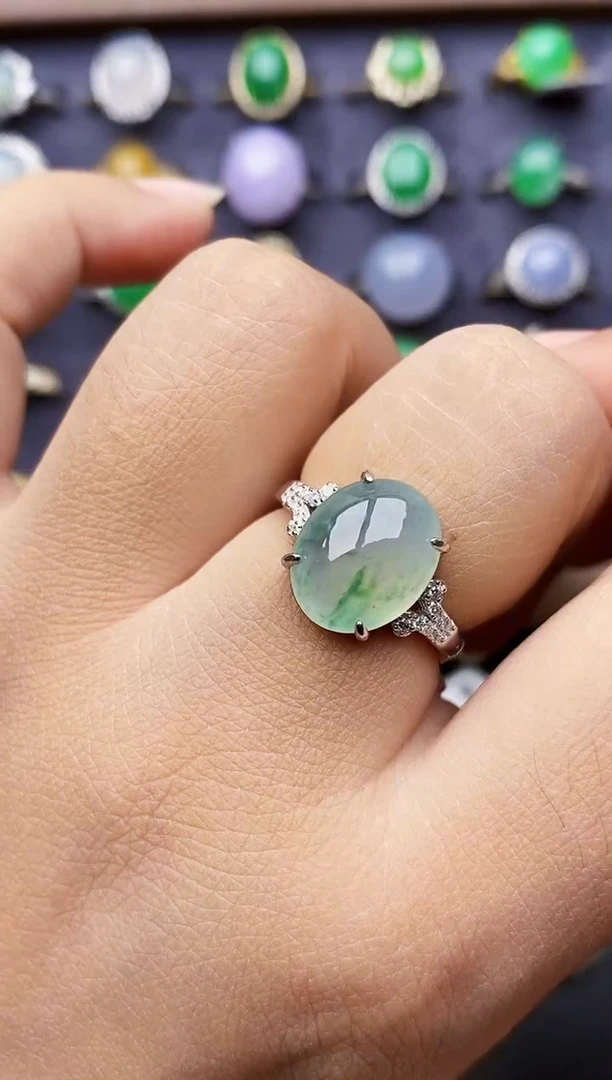 银S925镶嵌戒指翡翠2420