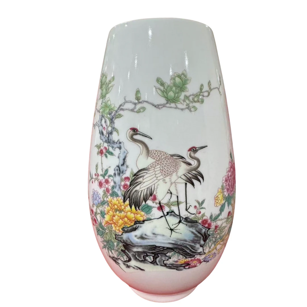 白鹤花插陶瓷插花瓶1个装