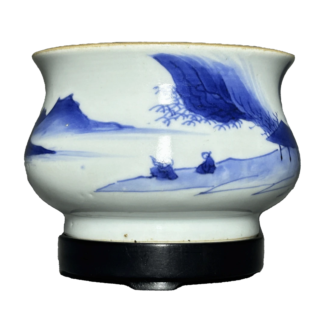 lot1421青花人物香炉古董拍卖