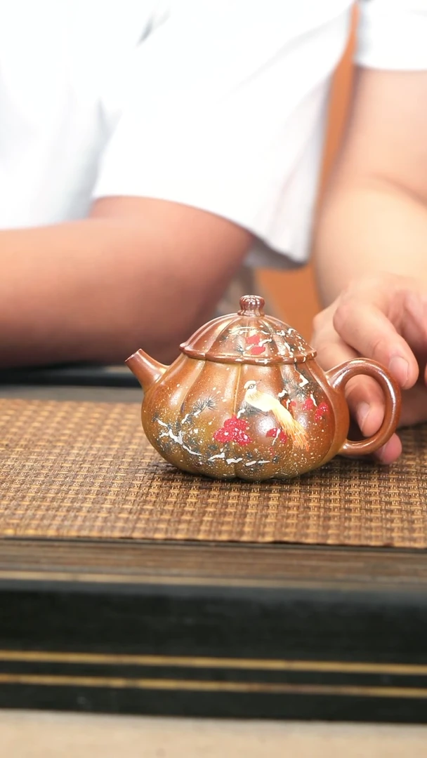 茶壶紫砂LJY23《筋纹菊蕾》柴烧