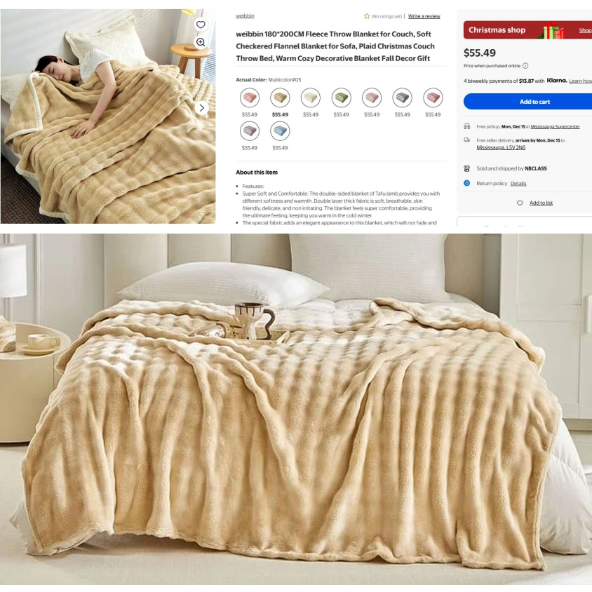 55美刀！保暖又治愈！小奶猫一样柔软细腻 仿兔绒毛毯 150x200