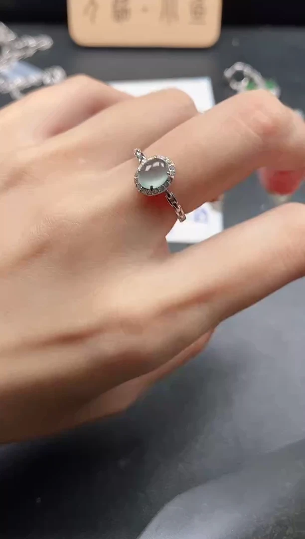 银S925镶嵌戒指翡翠51151