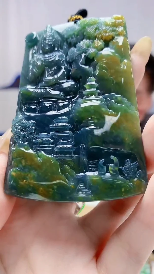 未镶嵌定制翡翠5060DD-毛货挂件39