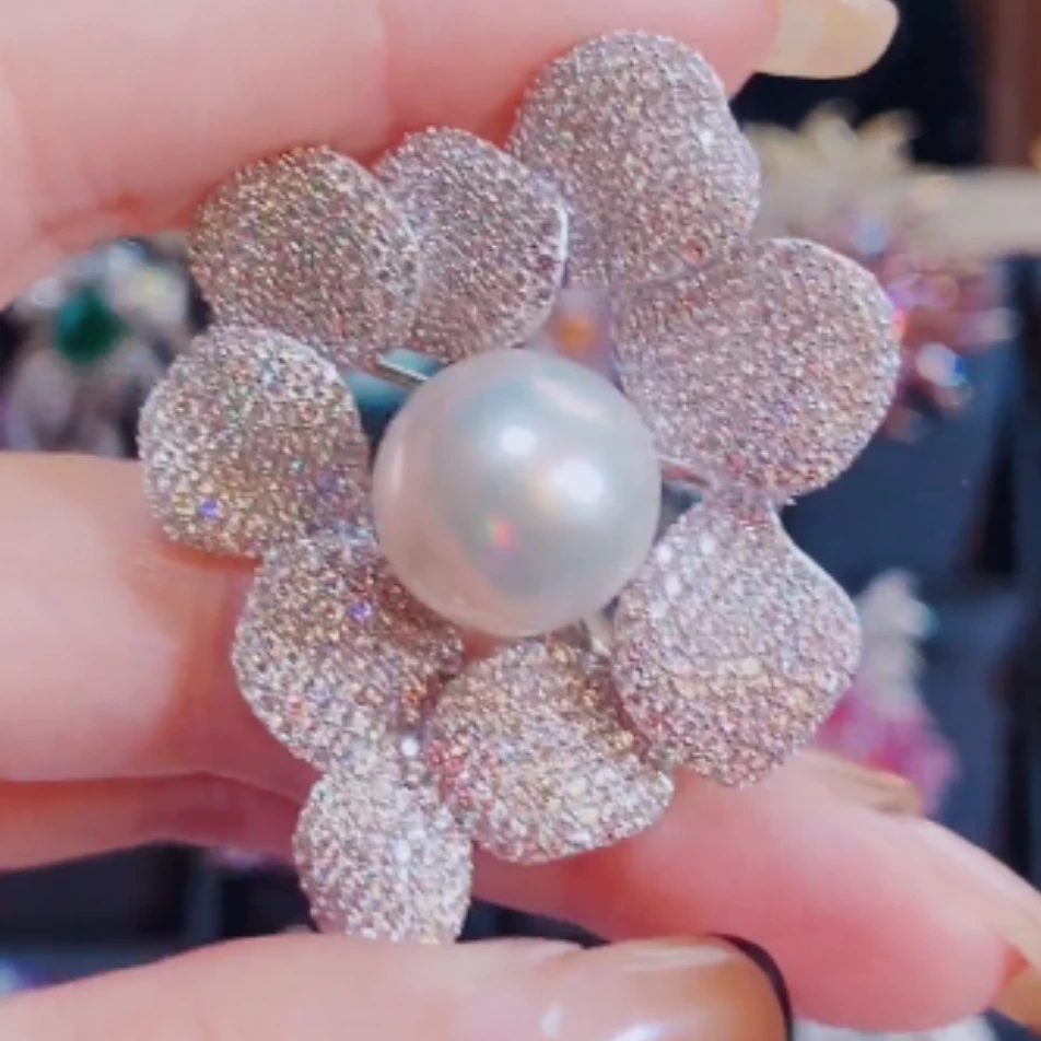 kasiya/卡思雅 925银胸针 高档气质银色花朵胸针百搭款