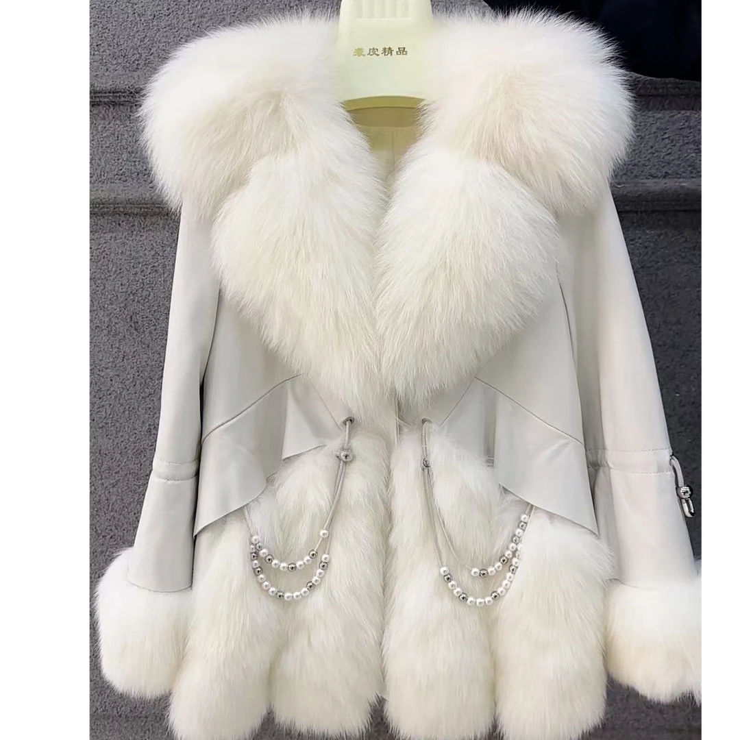 DOUSHEHUI   款号50015狐狸毛绵羊皮皮草服饰外套