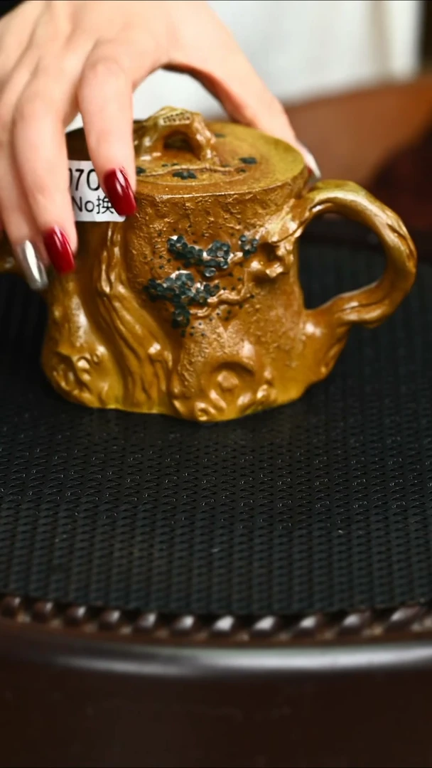 茶壶紫砂精品070柴烧树桩壶