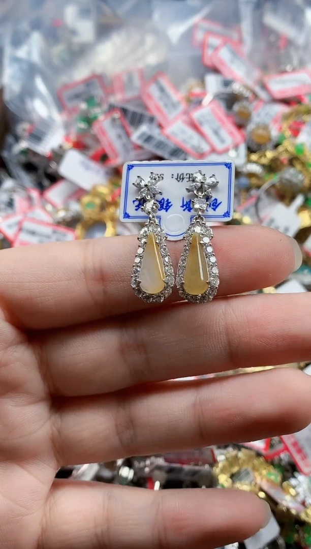 银S925镶嵌戒指翡翠天然A货缅甸翡翠