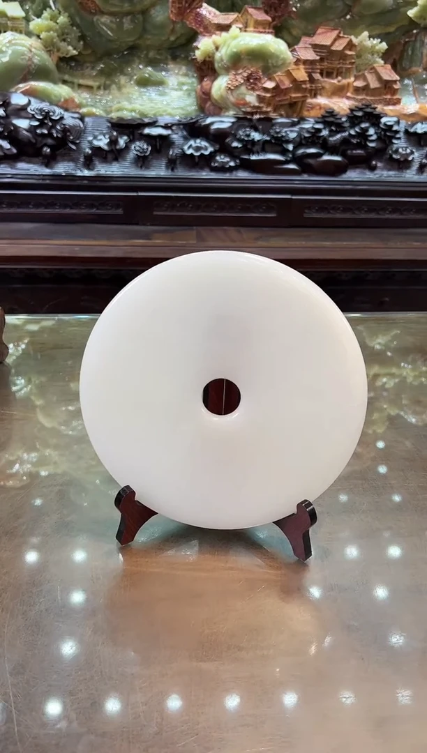 【闪购商品】石材26公分  白冰平安扣