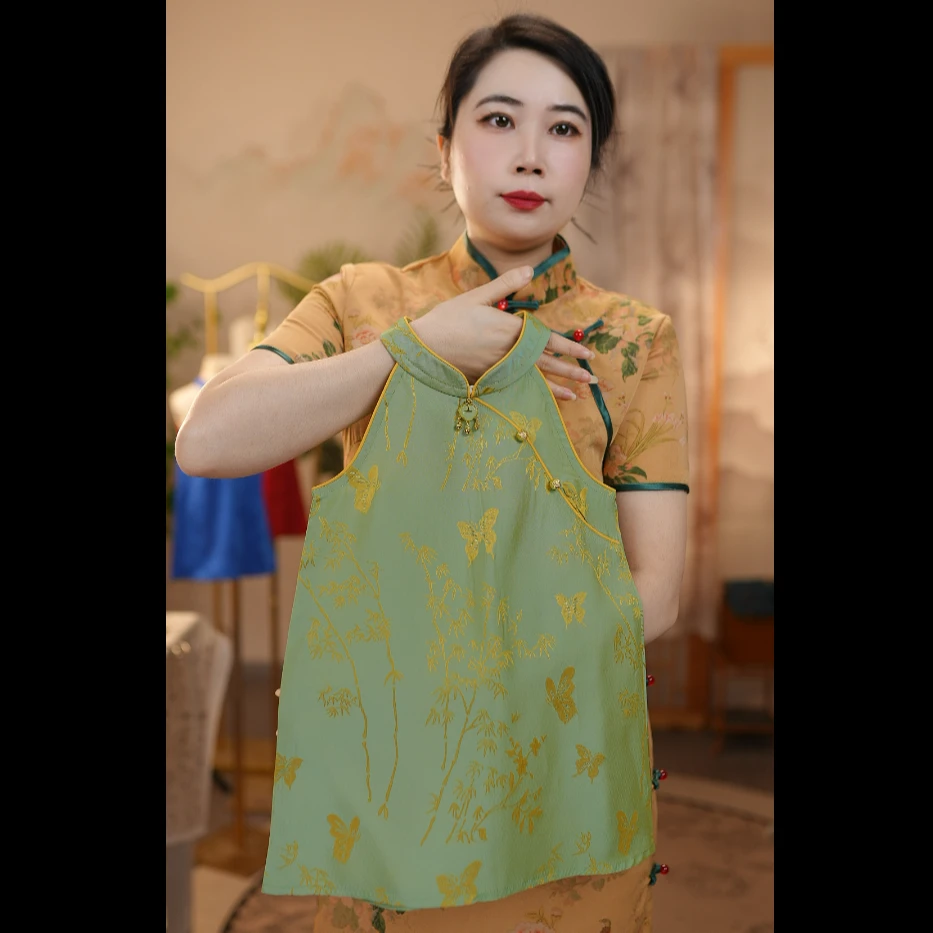 F【青蝶】人丝异色螺#女童夏季汉元素中国风女童夏款古风中式旗袍裙