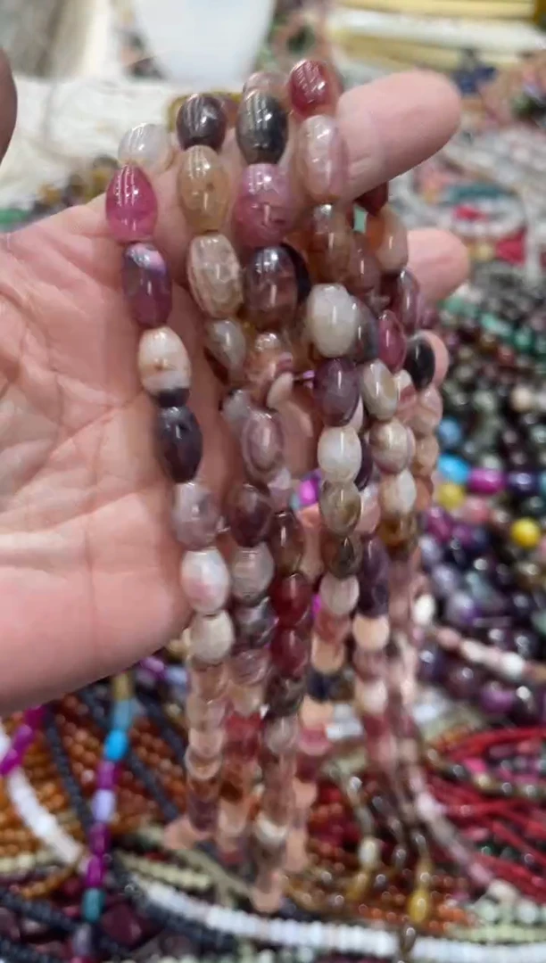 未镶嵌玛瑙/玉髓珠宝半成品两条